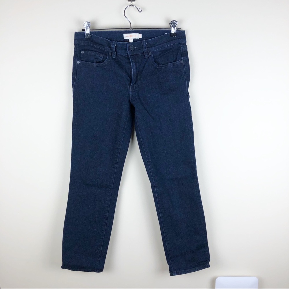 Tory Burch 27 Cropped Skinny Jean Dark Wash